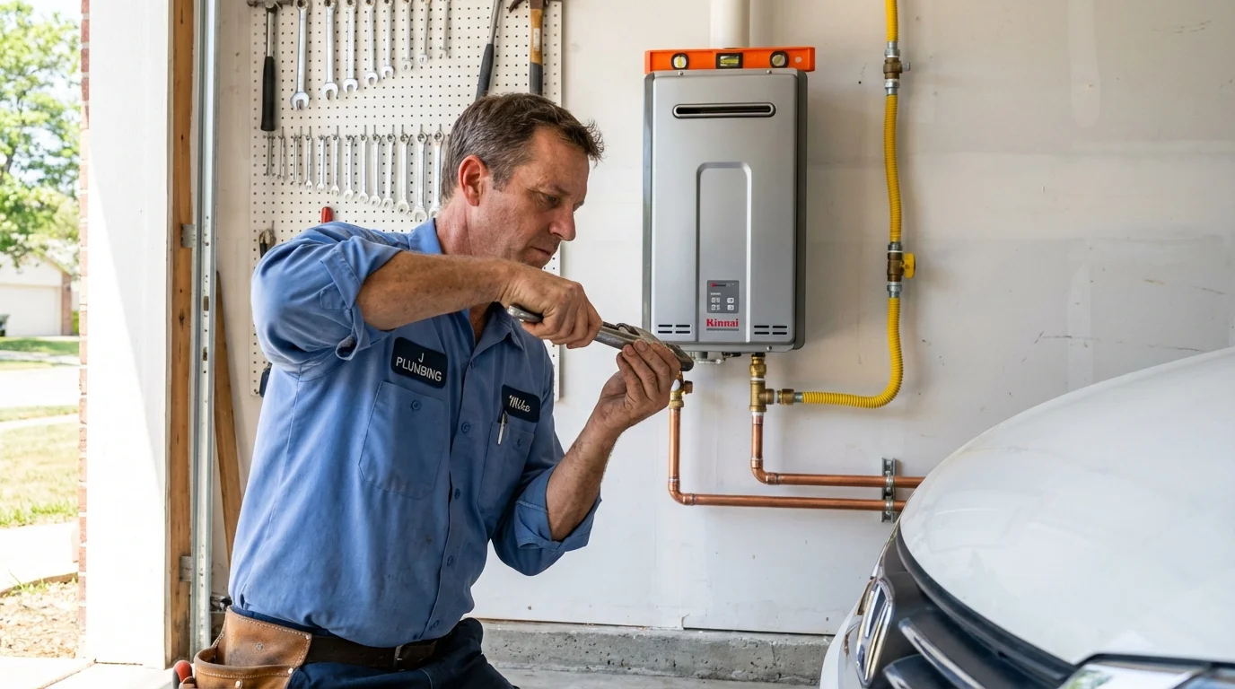 Tankless water heater installation by a Johns Plumbing LLC plumber in Dos Palos